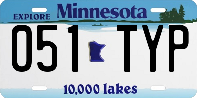 MN license plate 051TYP