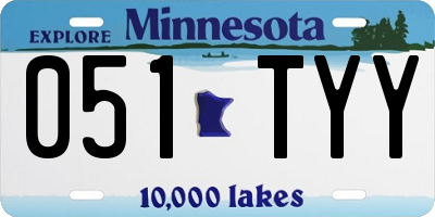 MN license plate 051TYY