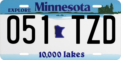 MN license plate 051TZD