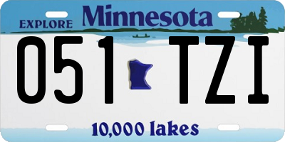MN license plate 051TZI