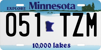 MN license plate 051TZM