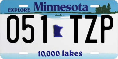 MN license plate 051TZP