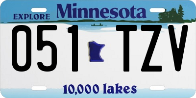 MN license plate 051TZV