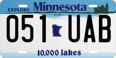 MN license plate 051UAB