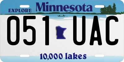 MN license plate 051UAC