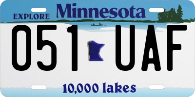 MN license plate 051UAF