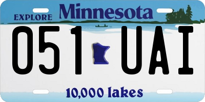 MN license plate 051UAI