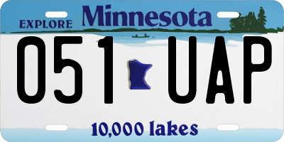 MN license plate 051UAP