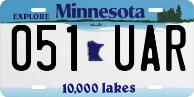 MN license plate 051UAR