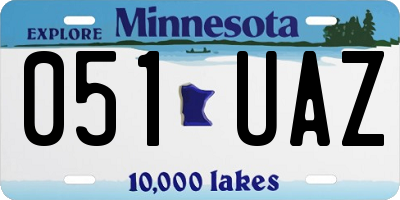 MN license plate 051UAZ