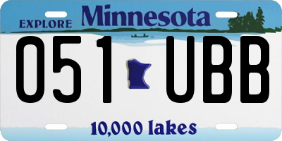 MN license plate 051UBB