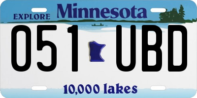 MN license plate 051UBD
