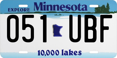 MN license plate 051UBF