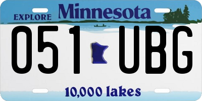 MN license plate 051UBG