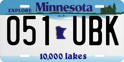 MN license plate 051UBK