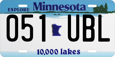 MN license plate 051UBL
