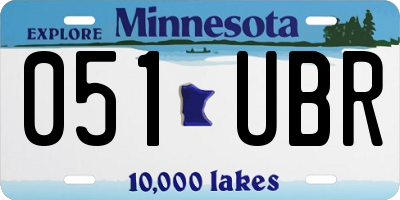 MN license plate 051UBR