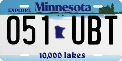 MN license plate 051UBT