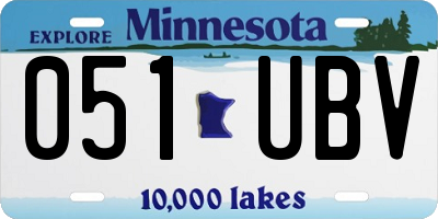 MN license plate 051UBV