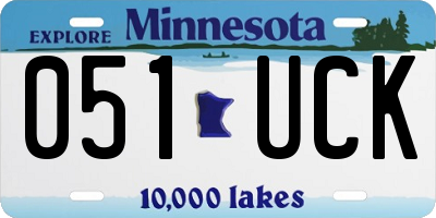 MN license plate 051UCK