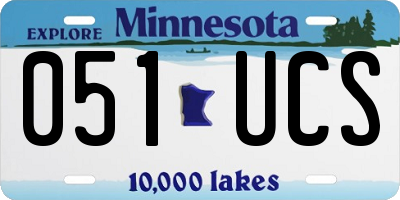 MN license plate 051UCS