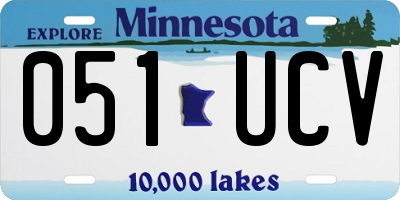 MN license plate 051UCV