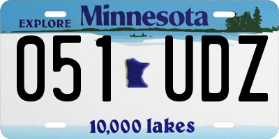 MN license plate 051UDZ