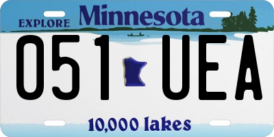 MN license plate 051UEA