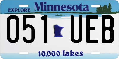 MN license plate 051UEB