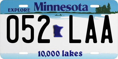 MN license plate 052LAA