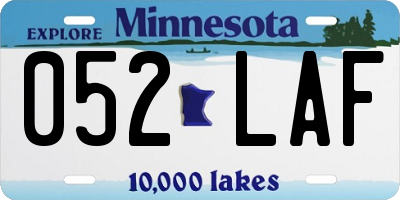 MN license plate 052LAF