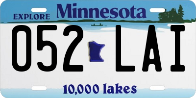 MN license plate 052LAI