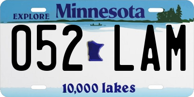 MN license plate 052LAM