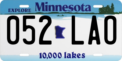 MN license plate 052LAO