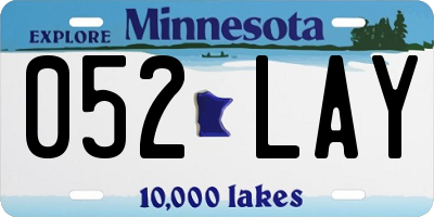 MN license plate 052LAY