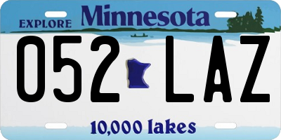 MN license plate 052LAZ