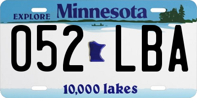 MN license plate 052LBA