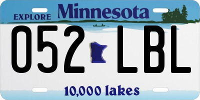 MN license plate 052LBL