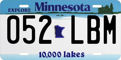 MN license plate 052LBM