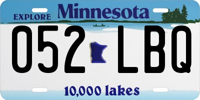 MN license plate 052LBQ