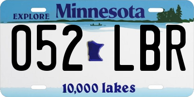 MN license plate 052LBR