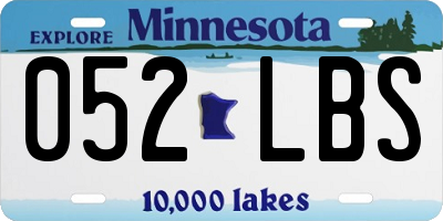 MN license plate 052LBS