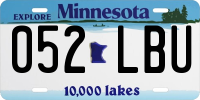 MN license plate 052LBU