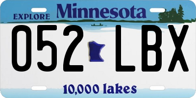 MN license plate 052LBX