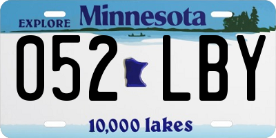 MN license plate 052LBY