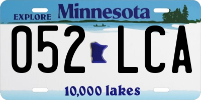 MN license plate 052LCA