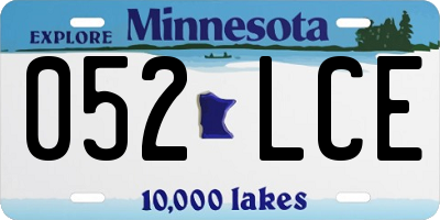 MN license plate 052LCE