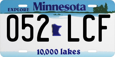 MN license plate 052LCF