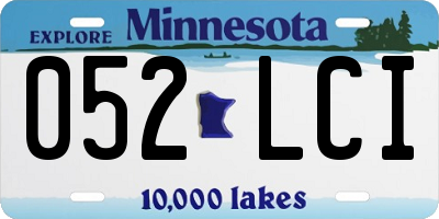 MN license plate 052LCI
