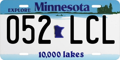MN license plate 052LCL